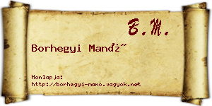 Borhegyi Manó névjegykártya